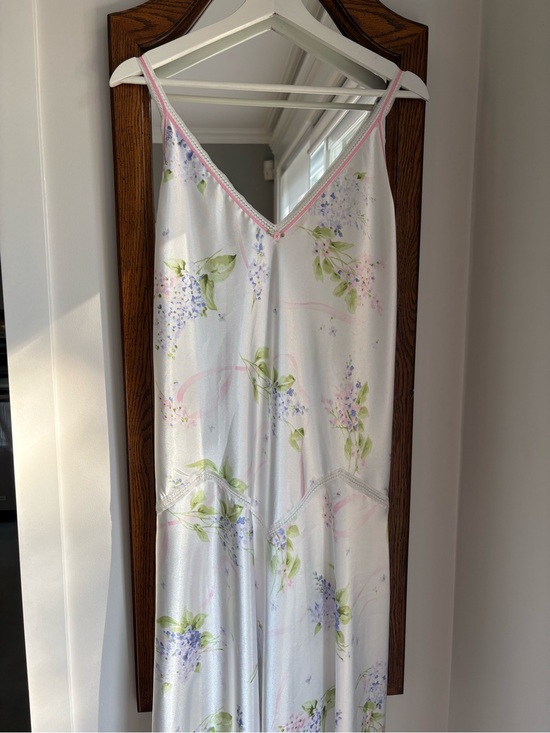 Oscar de la Renta Other - Oscar de la Renta Pink Label Floral Satin Maxi Length Slip Dress